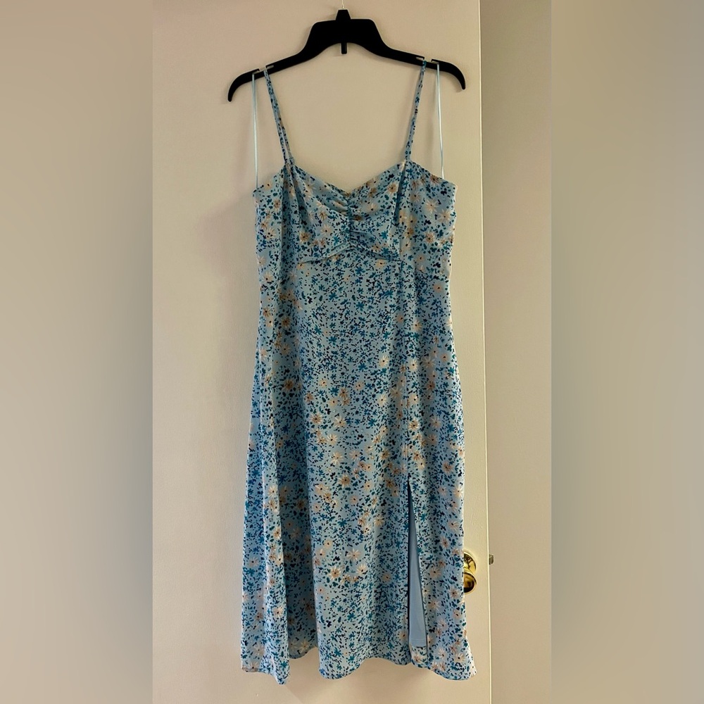 Floral Blue and Yellow Dress size large